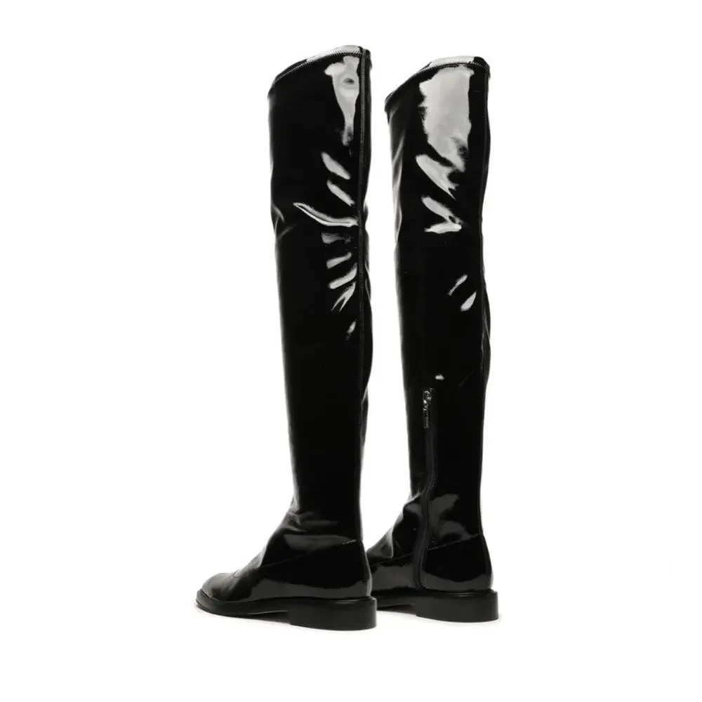 Schutz Black Patent Leather Kaolin Over The Knee Boots Sz 6B